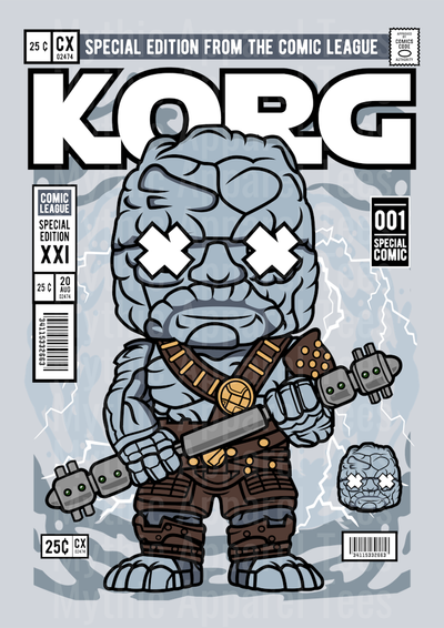 Korg Ragnarok Comic Book Cover STYLE DTF Pop Culture Transfers