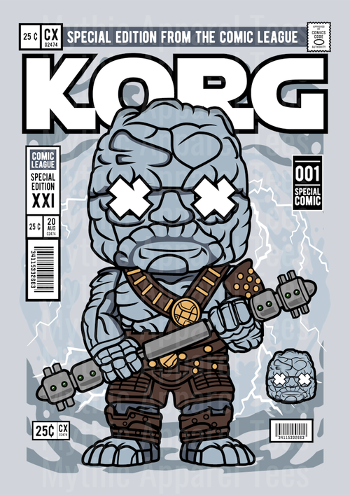 Korg Ragnarok Comic Book Cover STYLE DTF Pop Culture Transfers