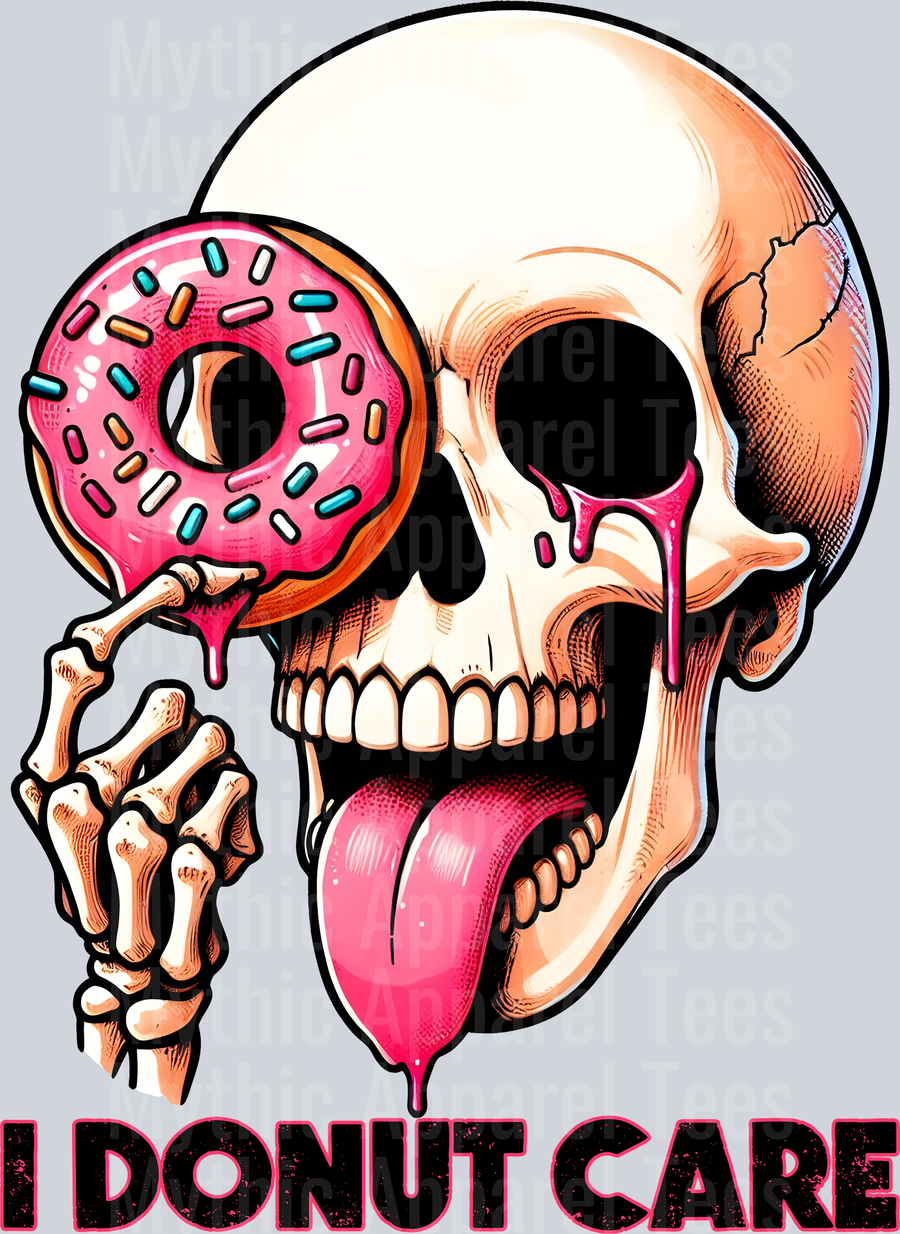 I Donut Care DTF Skull Transfers