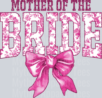 Light Pink Mother Of The Bride College Font With Bow Floral Pattern Wedding