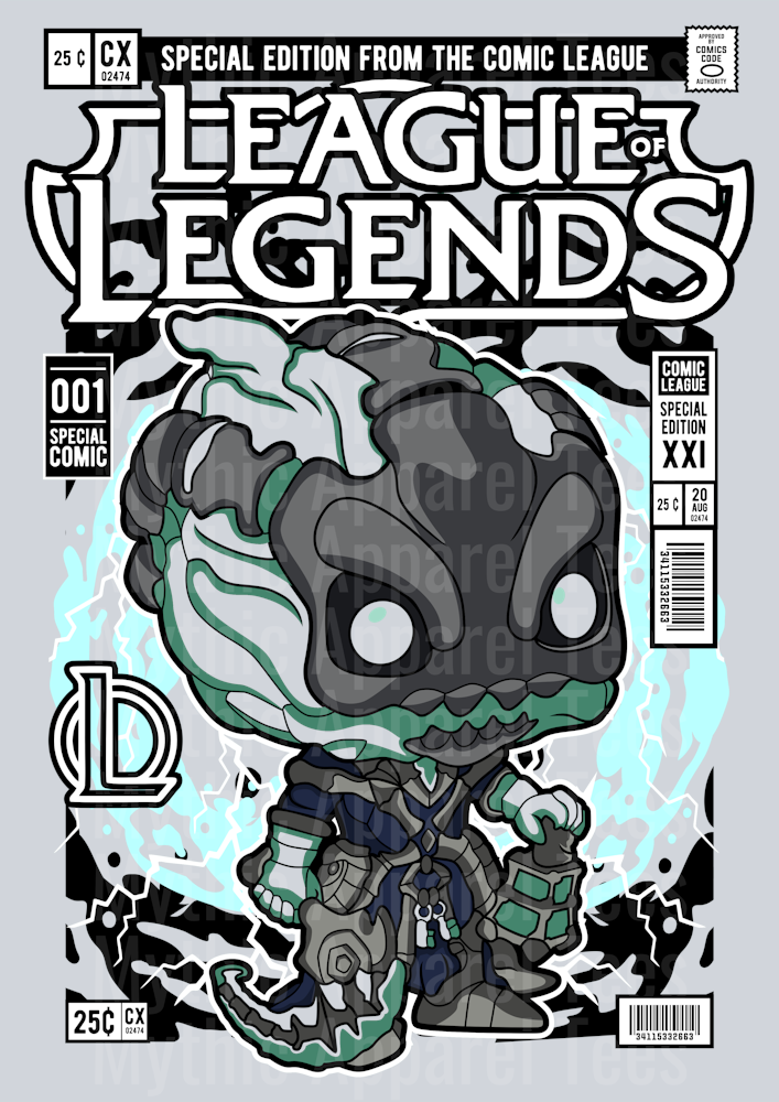 Thresh League Of Legend Comic Book Cover STYLE DTF Pop Culture Transfers