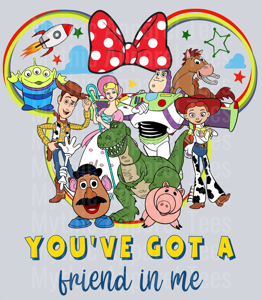 You've got a friend in me Toy Story Mickey Ears with bow DTF Disney Transfers