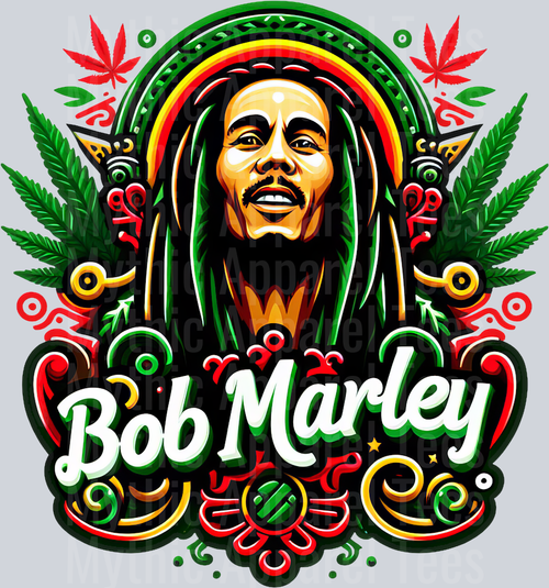 BOB MARLEY 3 floral colors weed plant DTF Weed Transfers