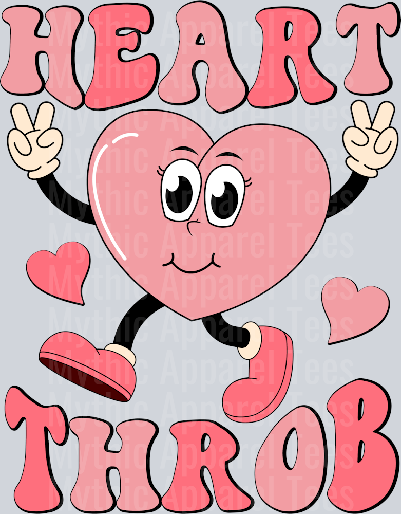 Heart Throb Heart RETRO WAVE DTF Valentines Day Transfers