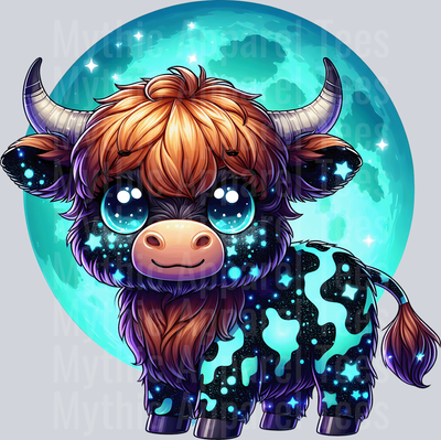 Cute cartoon halloween highland cow 16