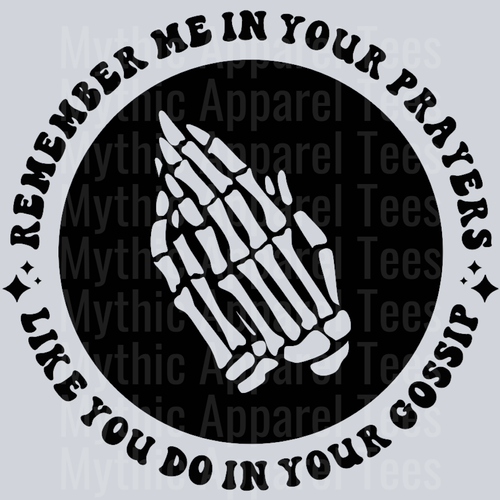 Remember Me In Your Prayers Pocket Design Wavy Retro Funny Designs