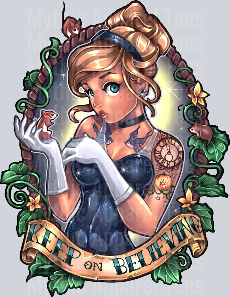 Cindarella Tattooed Baddies Disney Princess DTF Disney Transfers