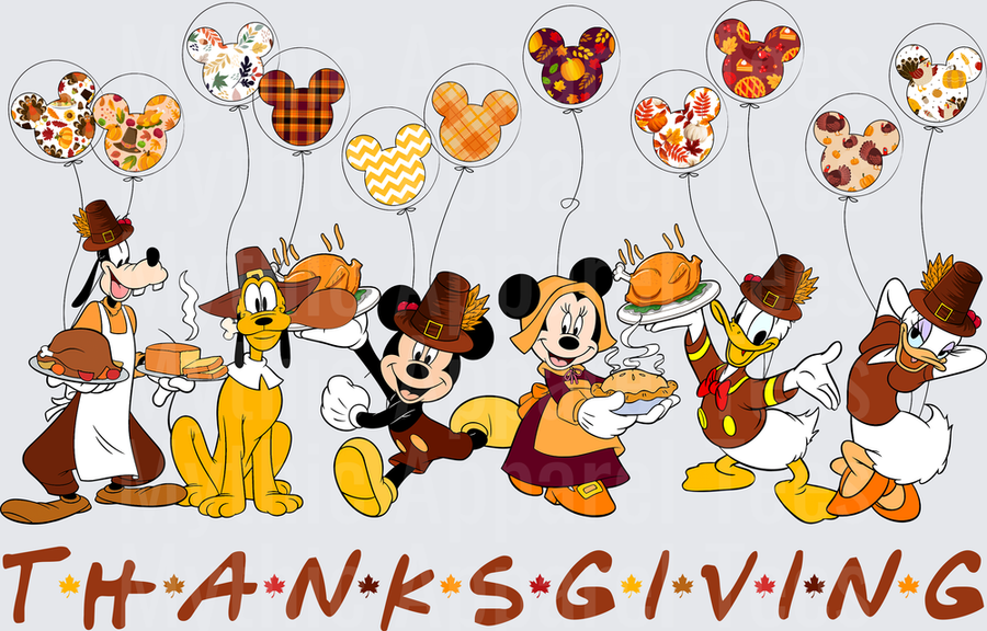 Disney Fall and Thanksgiving Mickey and Friends Pilgrim Celebration with Festive Balloons
