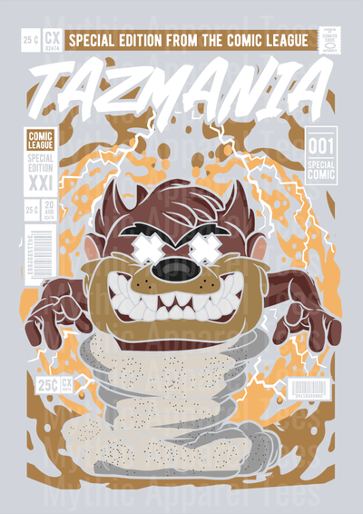 Taz Comic Book Cover STYLE DTF Pop Culture Transfers