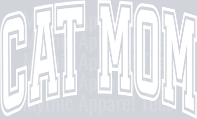 Cat Mom White Varsity Letters