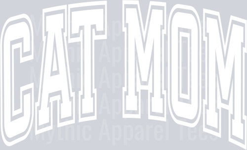 Cat Mom White Varsity Letters