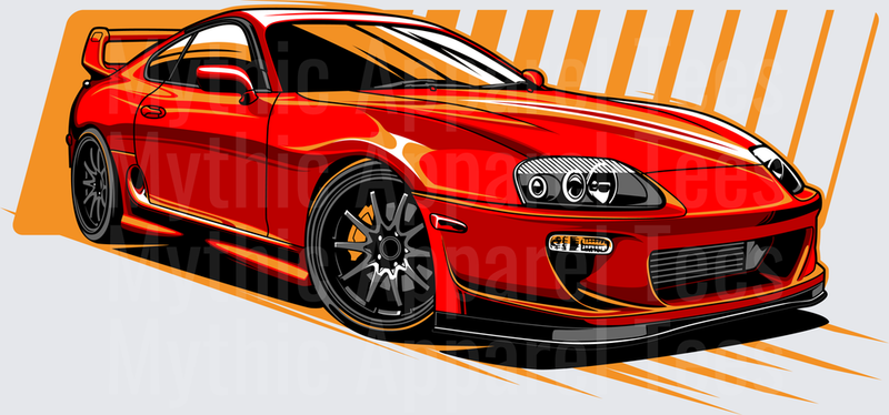 Drifting and Muscle Cars Red Toyota Supra MK4 JDM Sports Car