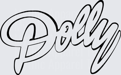 Dolly Script Lettering Bold Outline Cursive Name Design