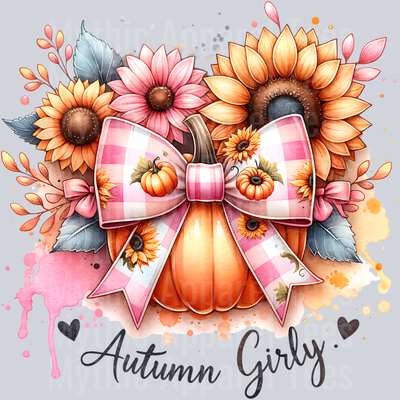 AUTUMN GIRLY PUMPKIN BOW PNG