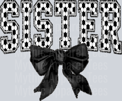 Soccer Sister With Bow School Spirit & Sports