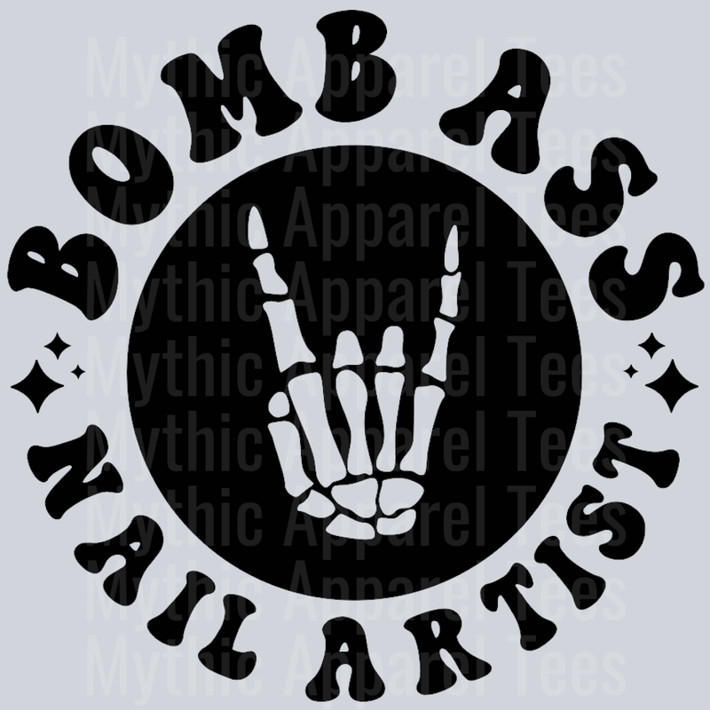 Somebodys Bomb Ass Nail Artist Pocket Design Wavy Retro Funny Designs