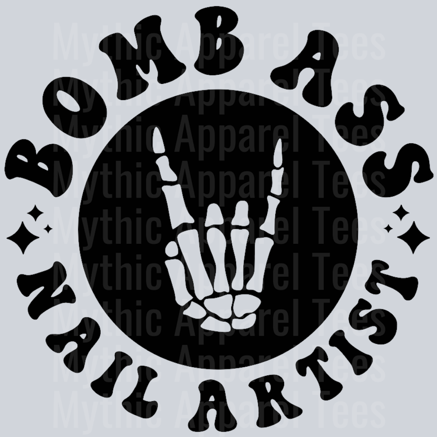 Somebodys Bomb Ass Nail Artist Pocket Design Wavy Retro Funny Designs
