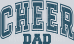 Cheer Dad, Blue Varsity Letters, Dad Transfers, Sports, Parenting Transfers, Cheerleading, Retro Fonts, DTF Transfer