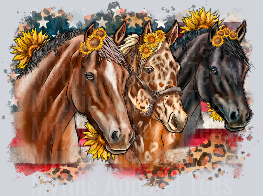 Western Horse American Flag Patriotic