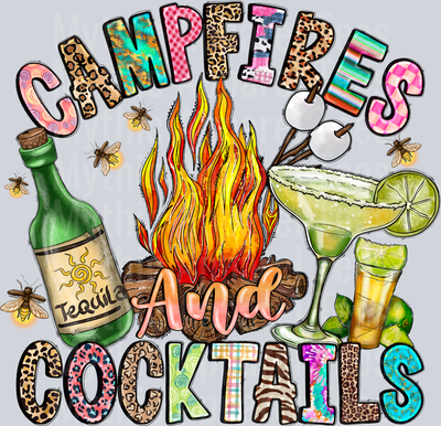 Campfire and Cocktails Drinking Camping