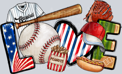 Love Baseball Patriotic