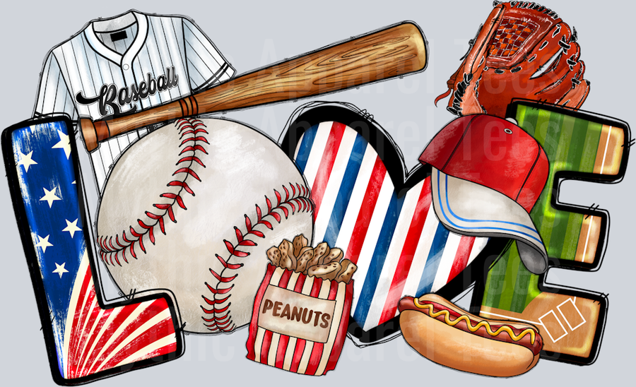 Love Baseball Patriotic