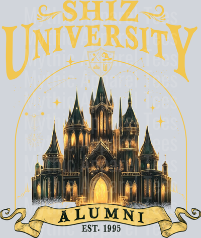 Shiz University Alumni Wicked Movie yellow and castle DTF Wicked Transfers