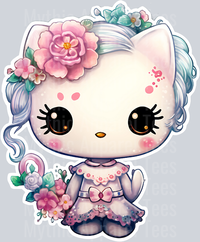 Floral and hearts HK Hello Kitty Flowers