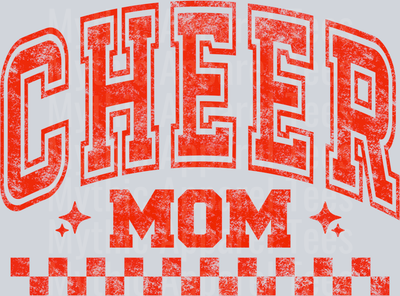 Cheer Mom Orange Checkers Varsity Letters