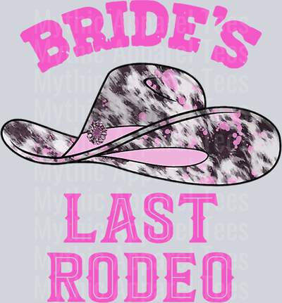 Bride_s Last Rodeo Cowgirl hat Bachelorette Party Bridal T-Shirt