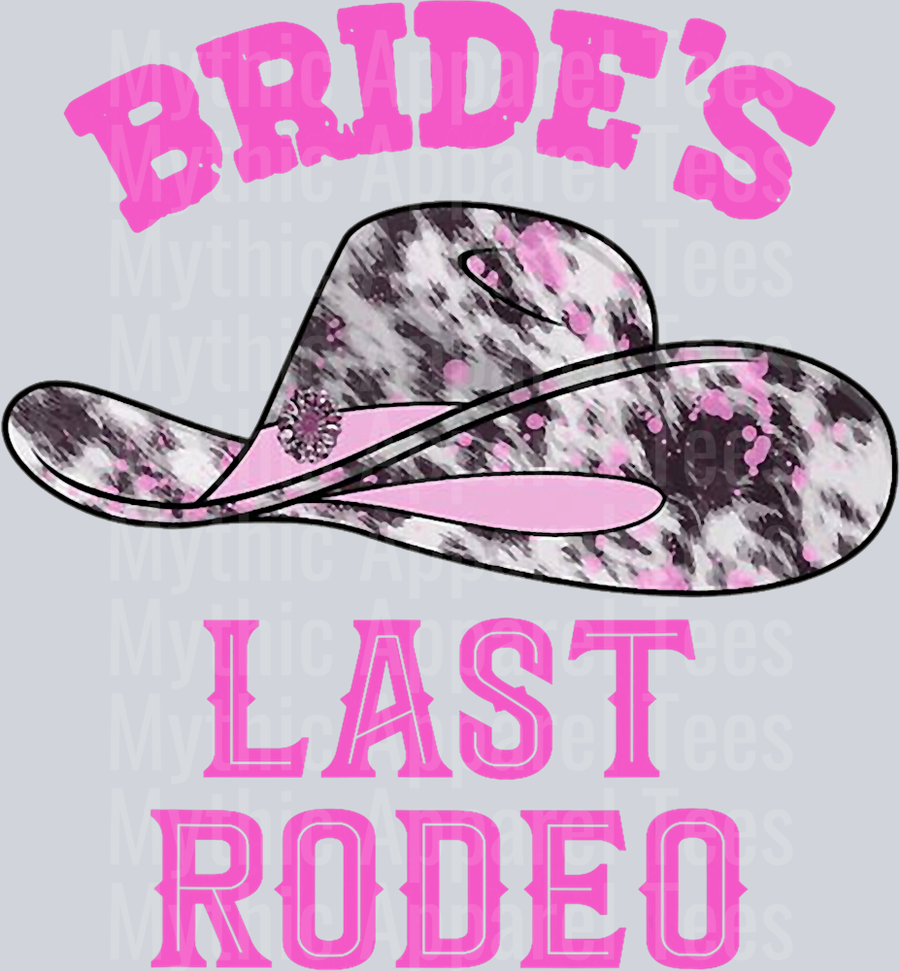 Bride_s Last Rodeo Cowgirl hat Bachelorette Party Bridal T-Shirt