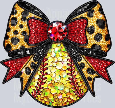 Leopard Softball Glitter Rhinestone School Spirit & Sports