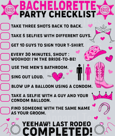 Last Rodeo Bachelorette Party Bride Western Cowgirl Women T-Shirt