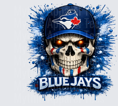 MLB Skulls Toronto Blue Jays Glowing Eyes Skull Cap Splatter