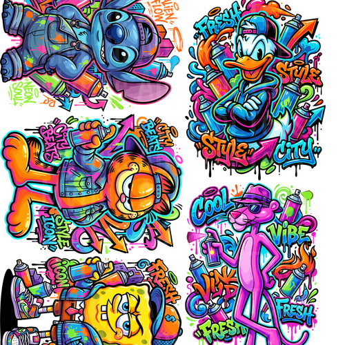 KIDS POP VARIETY GANG SHEET 10 FULL SIZE IMAGES