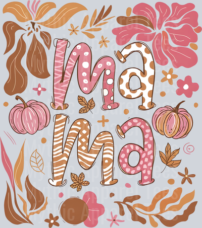 mama fall fall gords and pumpkins DTF Thanksgiving Transfers