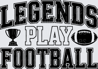 American Football Legends Play Football Trophy Graphic