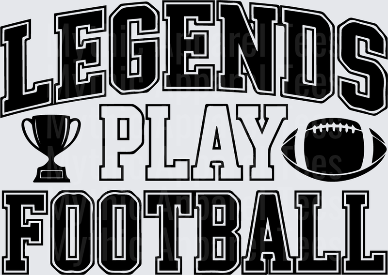 American Football Legends Play Football Trophy Graphic