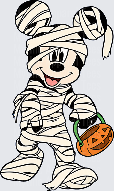 Mickey Mouse Mummy Halloween Trick or Treat Pumpkin Basket costume design