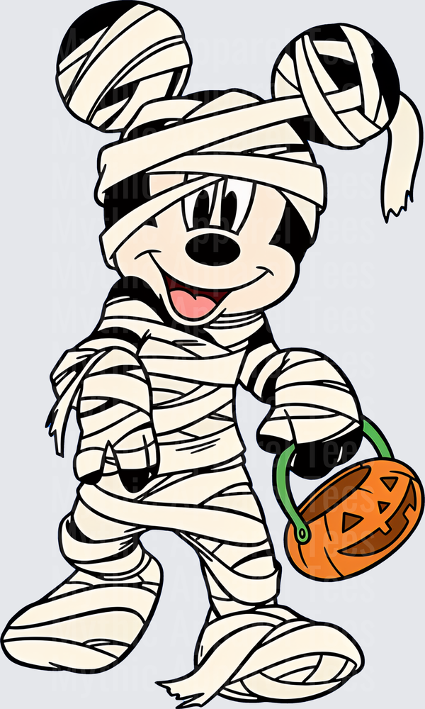 Mickey Mouse Mummy Halloween Trick or Treat Pumpkin Basket costume design