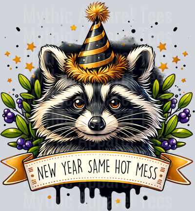 NEW YEAR SAME HOT MESS RACCOON PNG