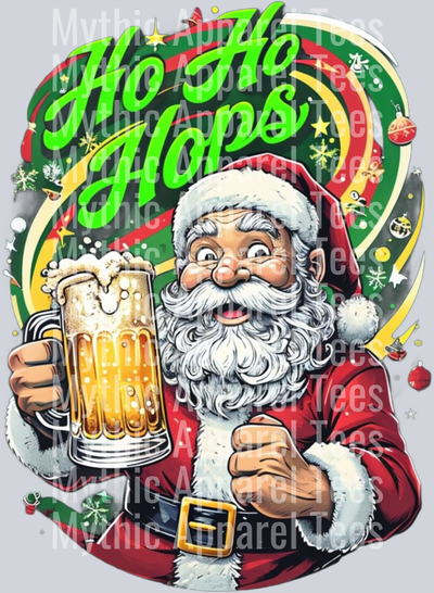 Ho Ho Hops – DTF Heat Transfer – Holiday Christmas Design