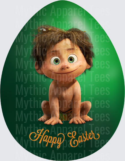 Spot the Caveboy Happy Easter Green Egg Design from The Good Dinosaur