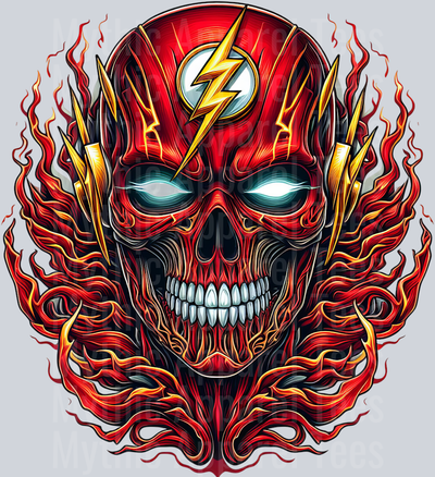 The Flash Skull Pt 2 DTF Superhero Transfers