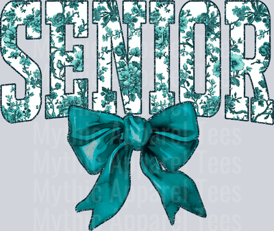 Teal Senior College Font Floral Senior Graduation Design