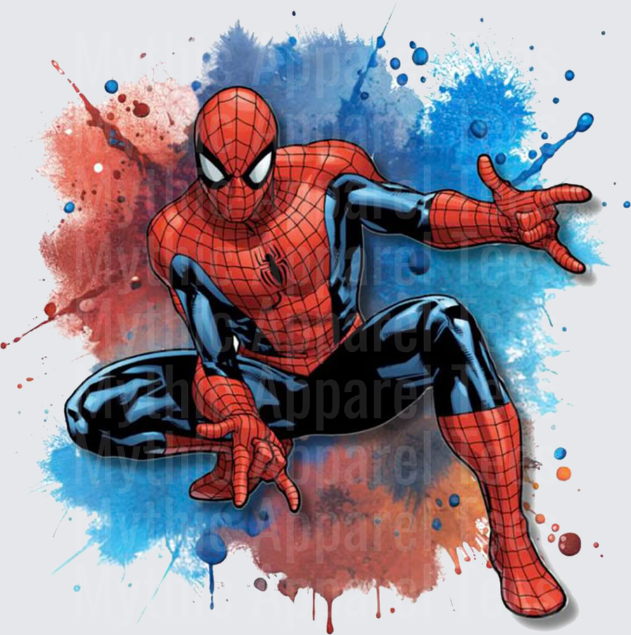 Marvel Super Heroes Spider-Man Action Pose Watercolor Splash
