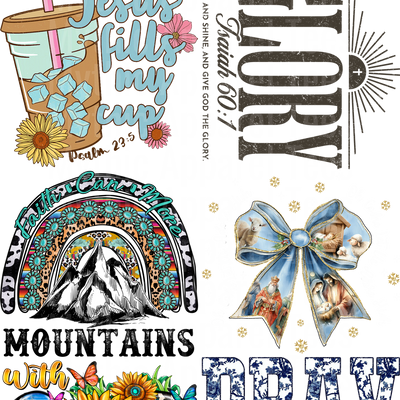 RELIGIOUS 3 GANG SHEET 10 FULL SIZE IMAGES