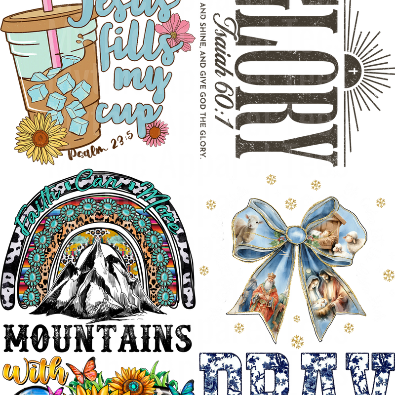 RELIGIOUS 3 GANG SHEET 10 FULL SIZE IMAGES