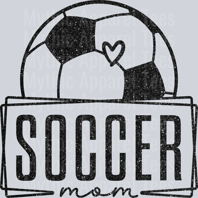 Soccer mom Black Glitter 1 DTF Soccer Transfers