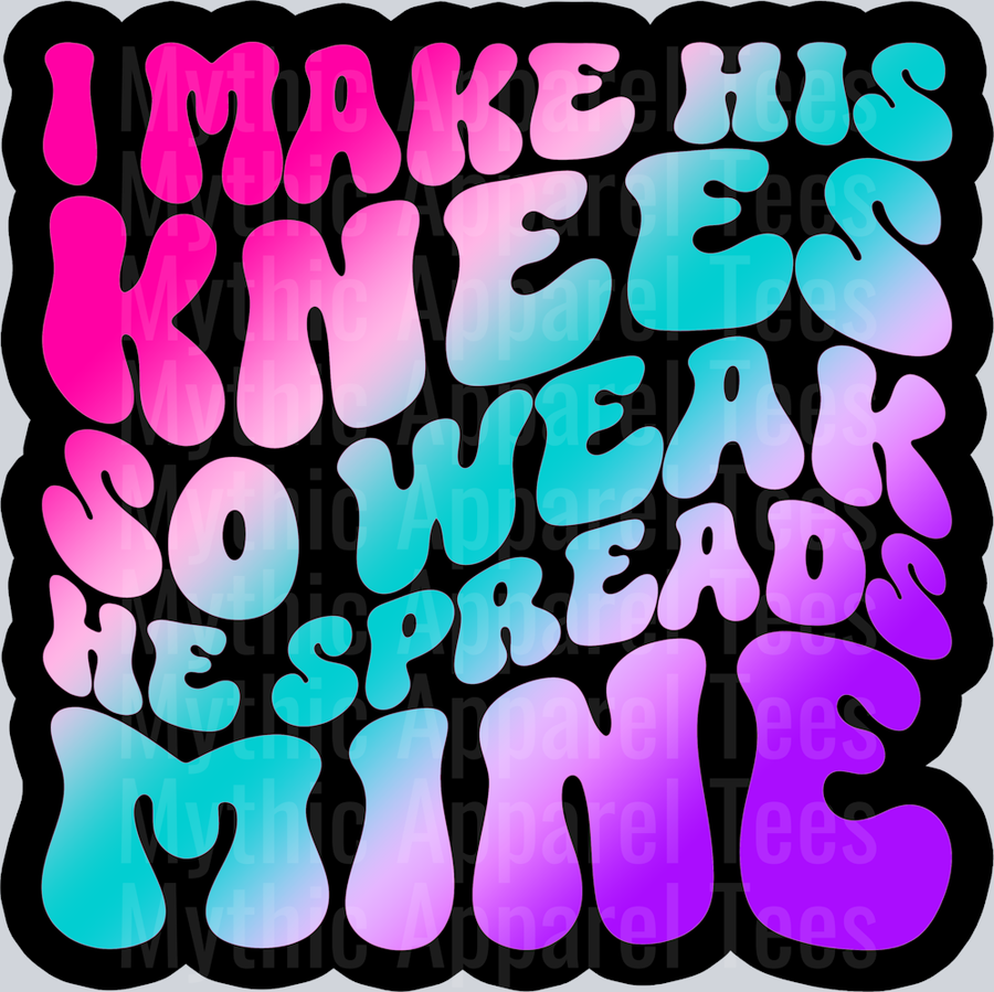 Color I Make His Knees So Weak He Spreads Mine